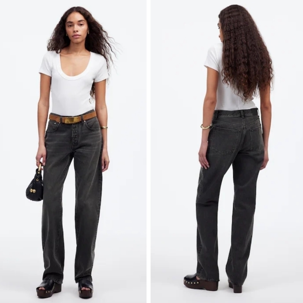 New! Madewell The Dean Easy Straight Jean in Ripley Wash